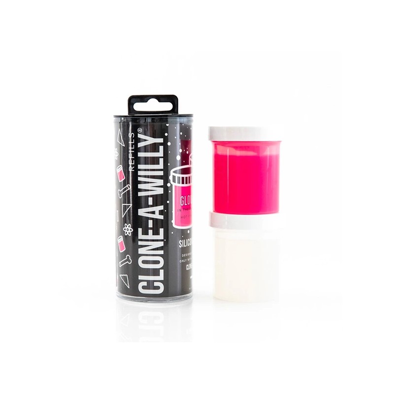 Zestaw uzupełniający do klonowania penisa - Clone A Willy Refill Glow in The Dark Hot Pink Silicone